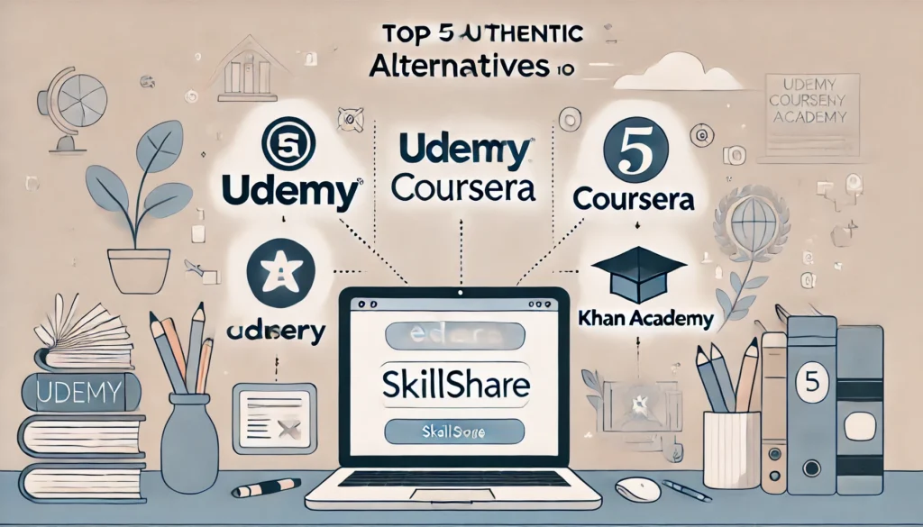 Top 5 Authentic Alternatives to SkillSider with options: Udemy, Coursera, edX, Khan Academy, and Skillshare