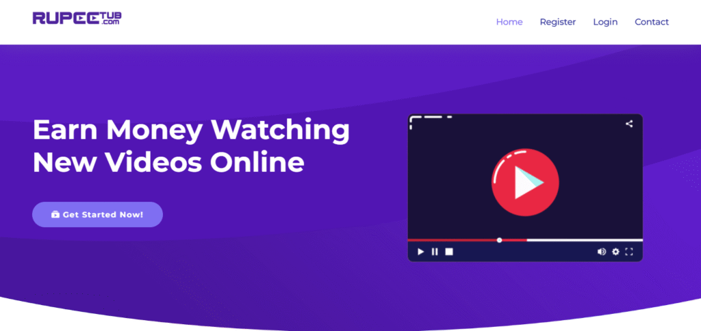 Screenshot of Homepage of Official Website of RupeeTub